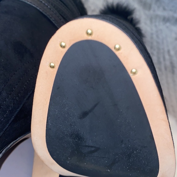 Louise et Cie  Lo-Ynez black ankle boots with real rabbit fur. NWB - Picture 8 of 10